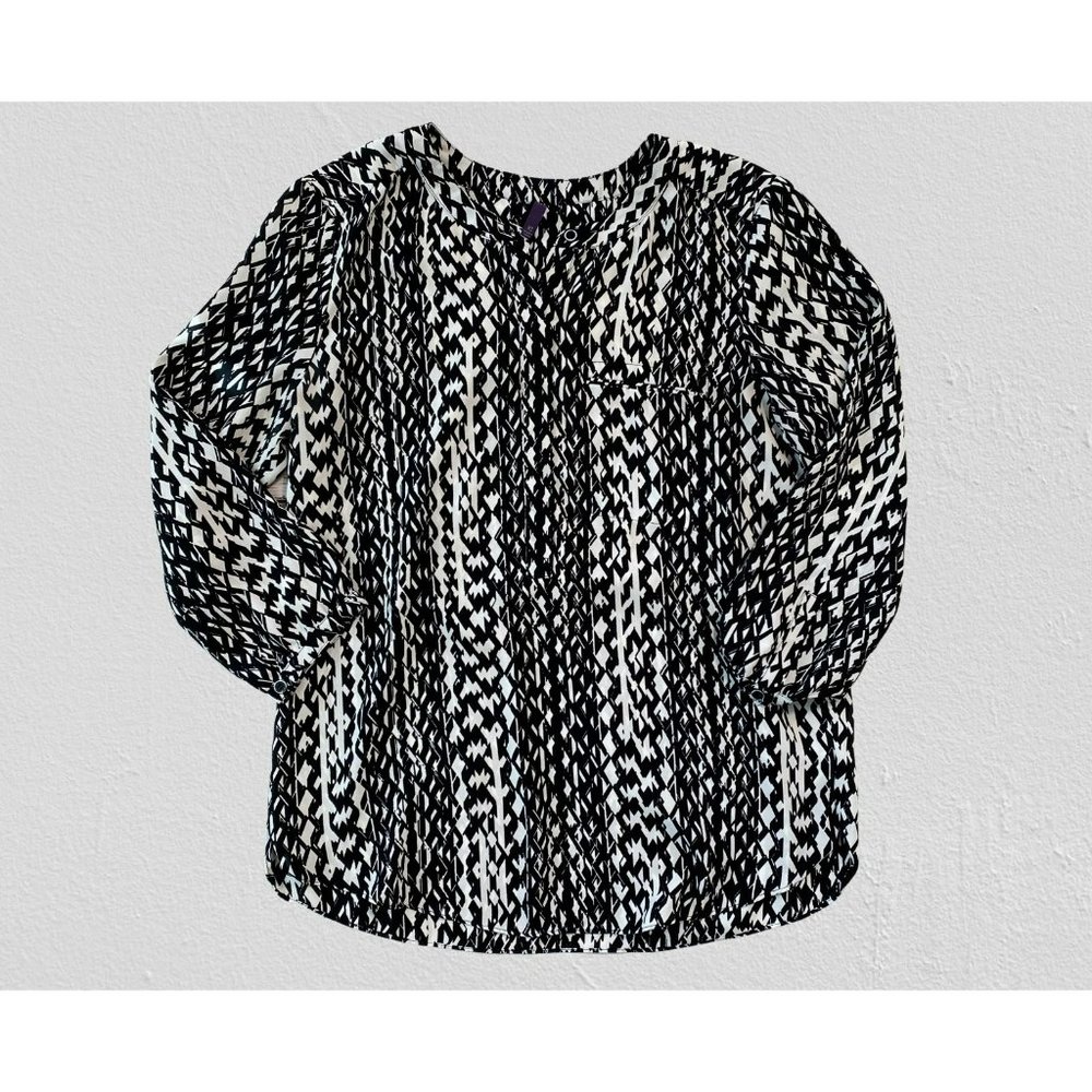 NYDJ Floral Pleated Back Blouse Women's Size XS